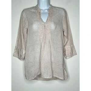 Oliphant 100% Cotton Pintuck Tunic SIZE S
